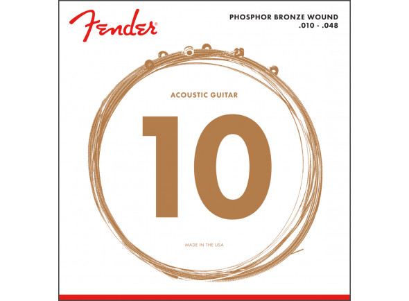 Fender Phosphor Bronze Ball End, 60XL .010-.048 Gauges (6) Fender Phosphor Bronze Ball End, 60XL .010-.048 Gauges (6)